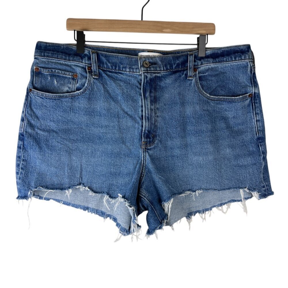 Abercrombie & Fitch Medium Wash High Rise 4" Mom Denim Shorts